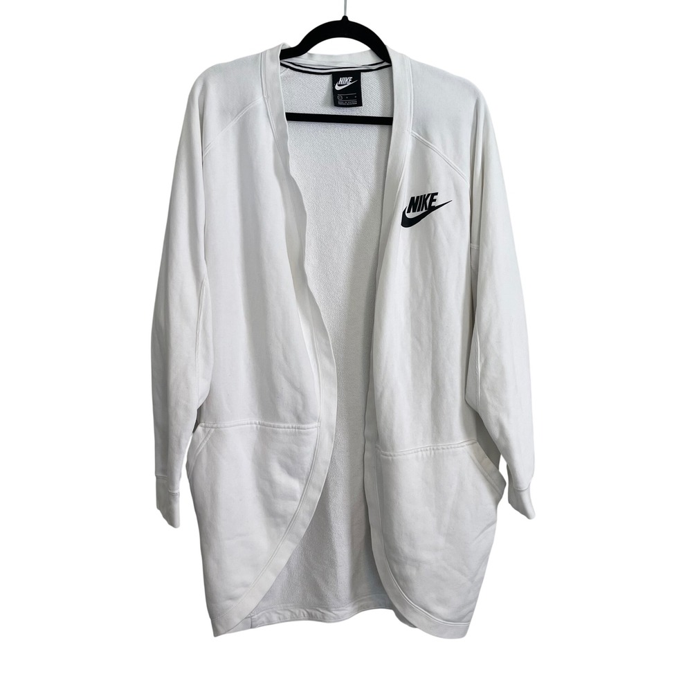 Nike Sportswear Womens French Terry Cardigan White CI1170-100 Large